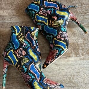 Steve Madden Multicolor Patterned Heeled Boots